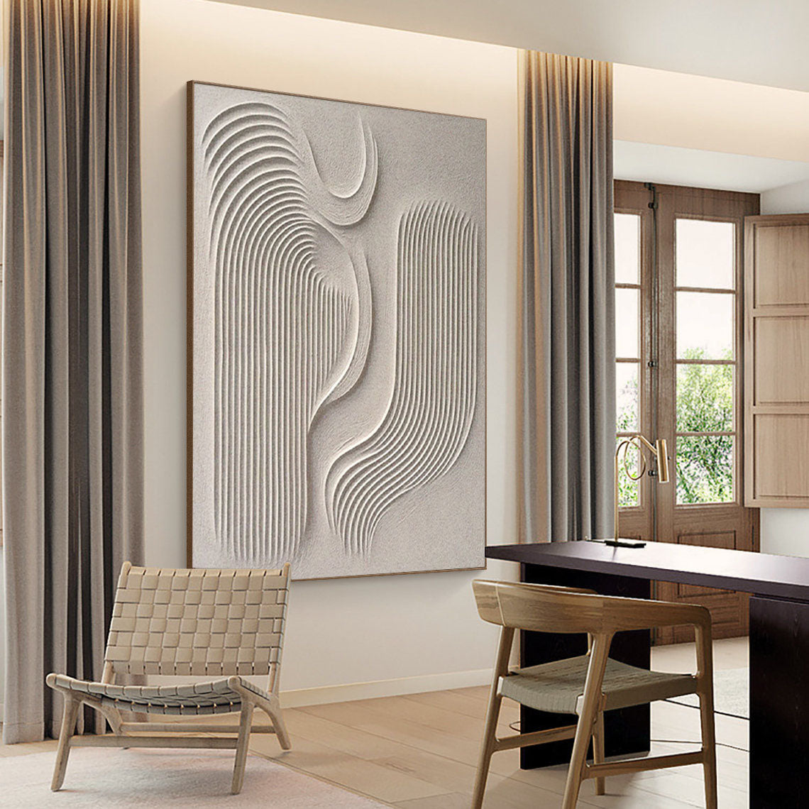 Beige Wave Texture Painting