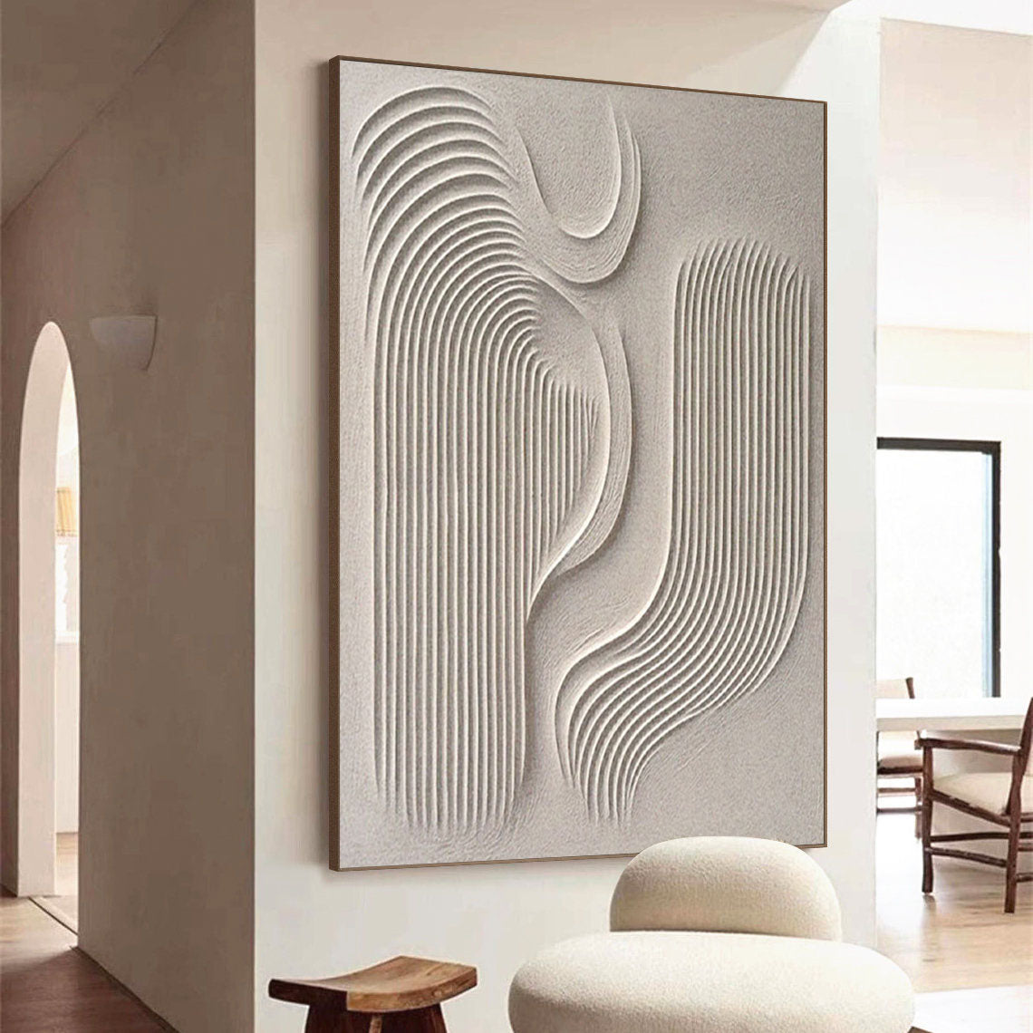 Beige Wave Texture Painting