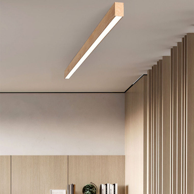 Modern Wood Linear LED Ceiling Light