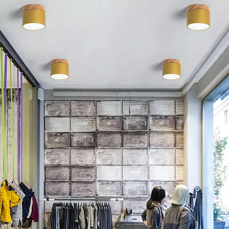 Modern Nordic Wood Accent LED Ceiling Light