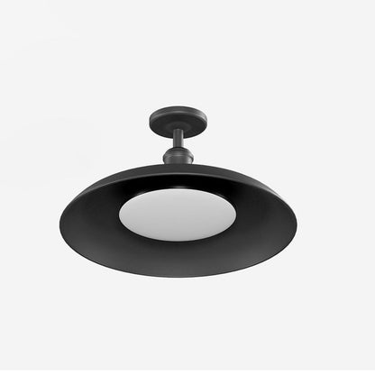 Outdoor Modern Black Metal Flush Mount Ceiling Light
