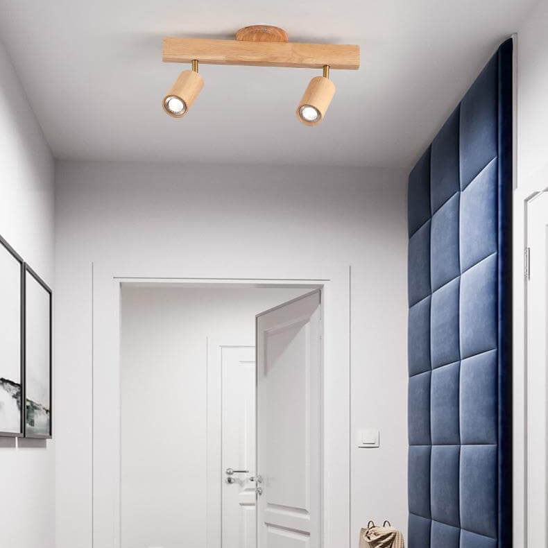 Minimalist Wooden Adjustable Spotlight Ceiling Light