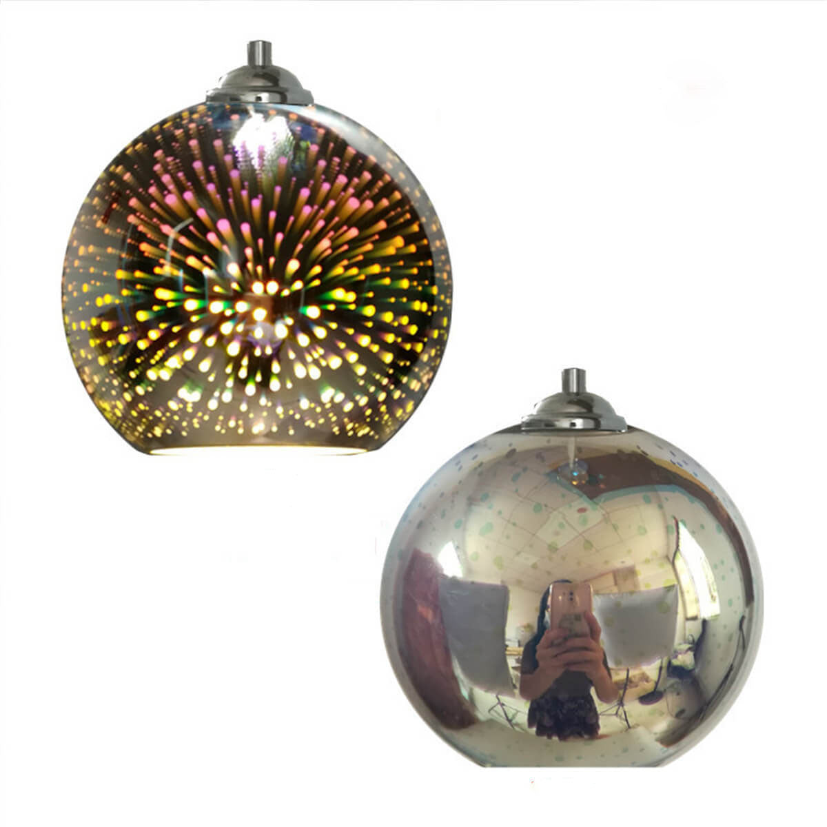 Colorful Firework Glass Globe Pendant Light