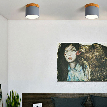 Modern Nordic Wood Accent LED Ceiling Light
