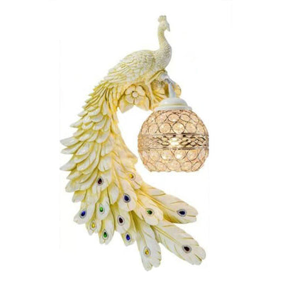 Vintage Peacock Crystal Wall Light