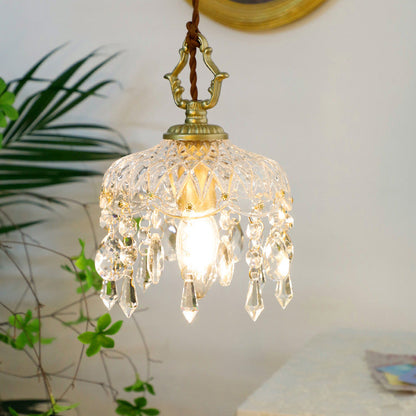 Vintage Crystal Fringe Pendant Light