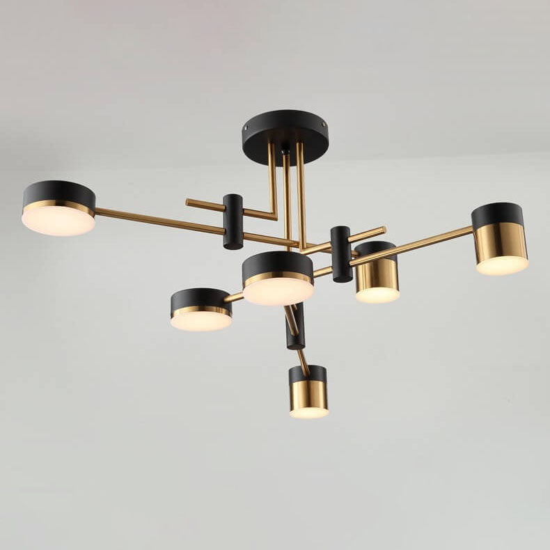 Modern Black Gold Multi-Light Ceiling Fixture