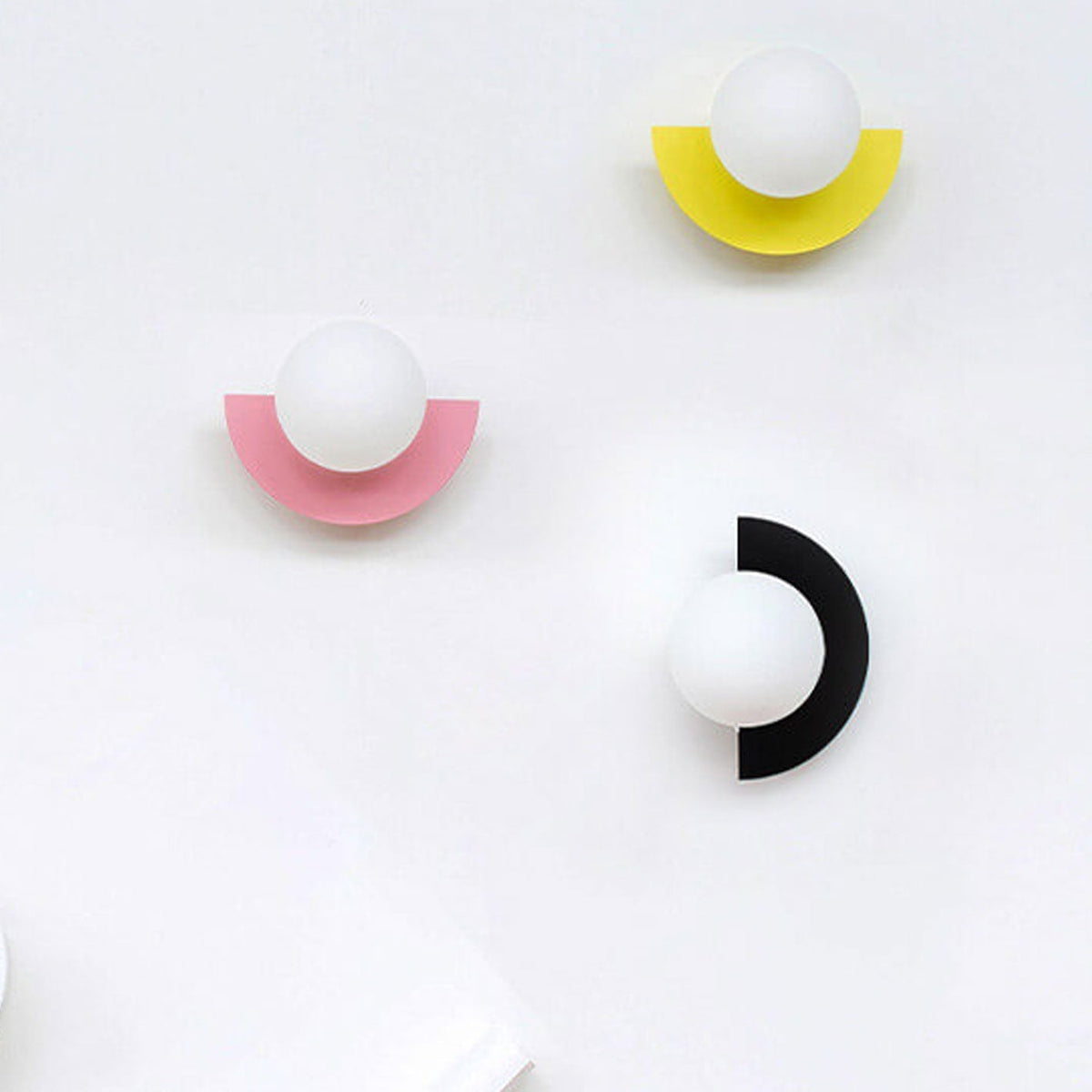 Modern Colorful Globe Wall Lamp with Semi-Circle Accent