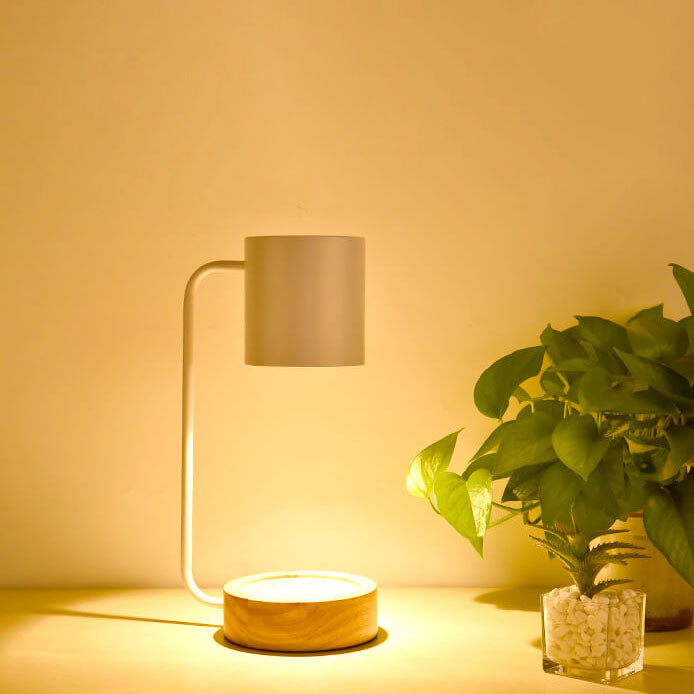 Japanese Minimalist Wood Base Table Lamp with Dimming Function