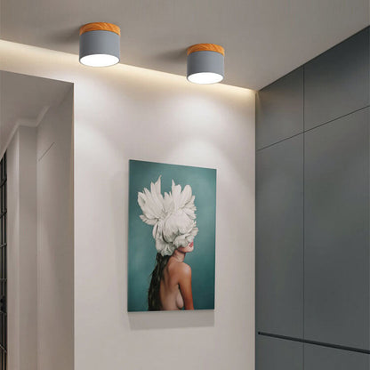 Modern Nordic Wood Accent LED Ceiling Light