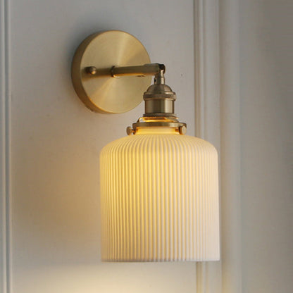 Modern Porcelain Wall Light with Brass Socket