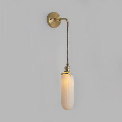 Modern Porcelain Wall Light with Brass Socket