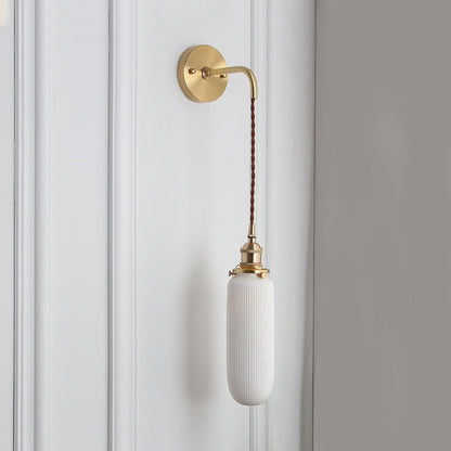 Modern Porcelain Wall Light with Brass Socket