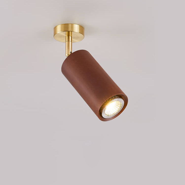 Modern Wood Cylinder Spotlight Ceiling Light