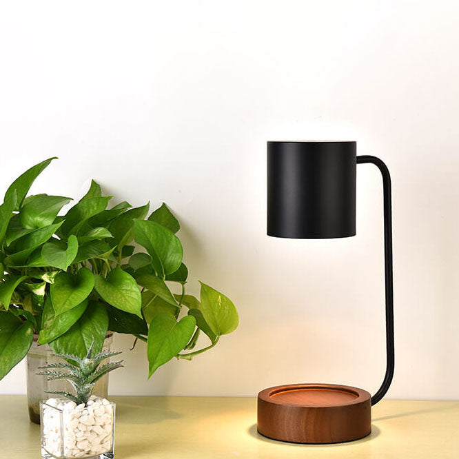 Japanese Minimalist Wood Base Table Lamp with Dimming Function