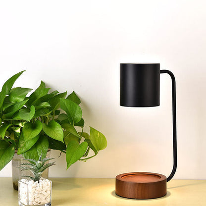 Japanese Minimalist Wood Base Table Lamp with Dimming Function