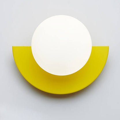 Modern Colorful Globe Wall Lamp with Semi-Circle Accent