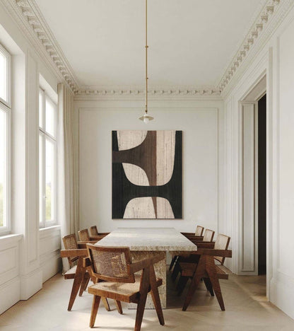 Textured Geometric Canvas Painting