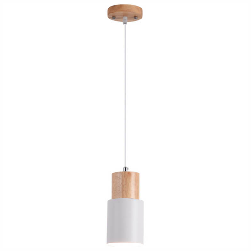 Minimalist Wood Cylinder LED Pendant Light