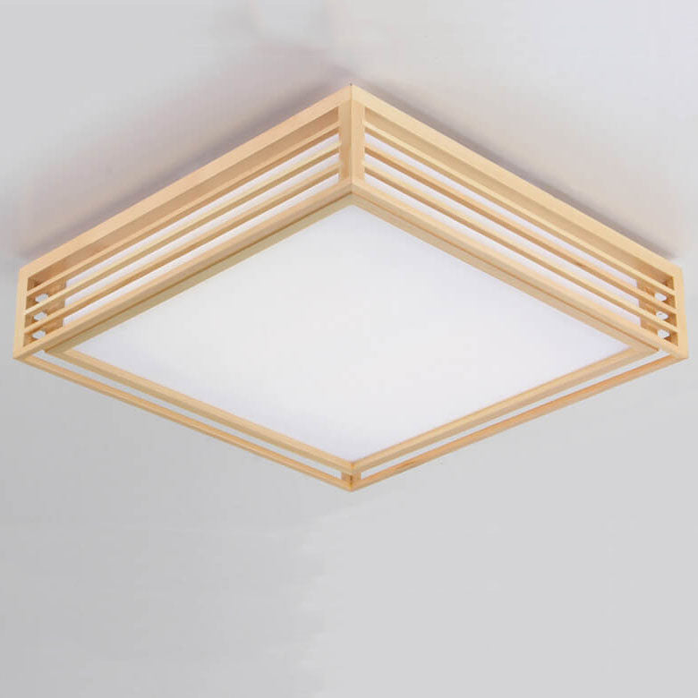 Japanese Style Wooden Frame LED Ceiling Light