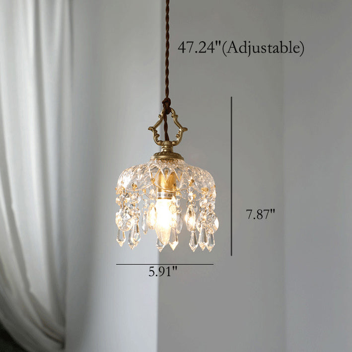 Vintage Crystal Fringe Pendant Light