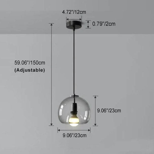 Modern Minimalist Glass Globe Pendant Light