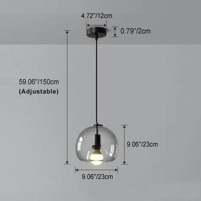 Modern Minimalist Glass Globe Pendant Light