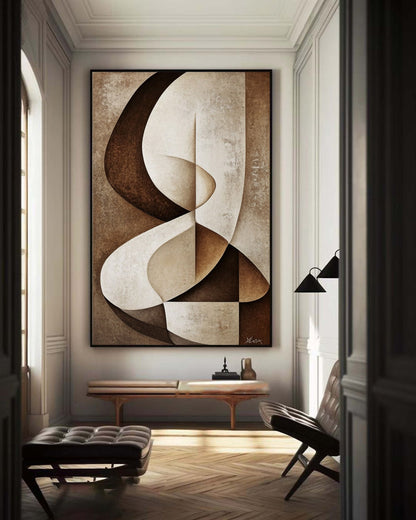Sculpted Geometric Canvas Painting