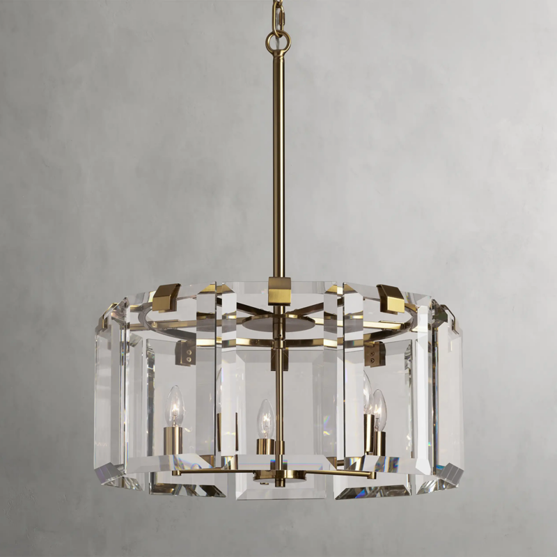 Crystal Frame Round Chandelier