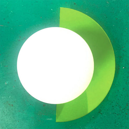 Modern Colorful Globe Wall Lamp with Semi-Circle Accent