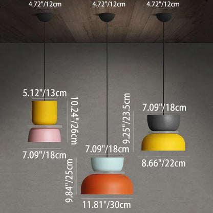 Modern Color Block Minimal Pendant Light