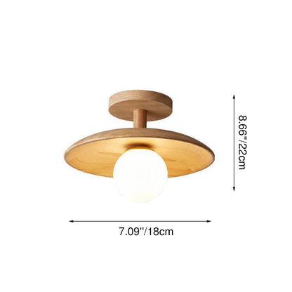 Modern Wooden Dome Globe Ceiling Light