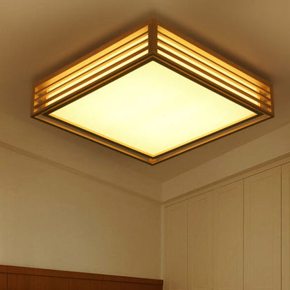 Japanese Style Wooden Frame LED Ceiling Light