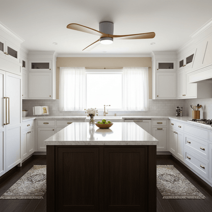 Modern Wooden LED Ceiling Fan Light