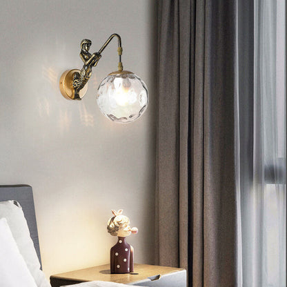 Vintage Mermaid Globe Wall Sconce