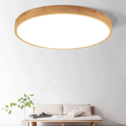 Modern Wood Trim LED Ceiling Light
