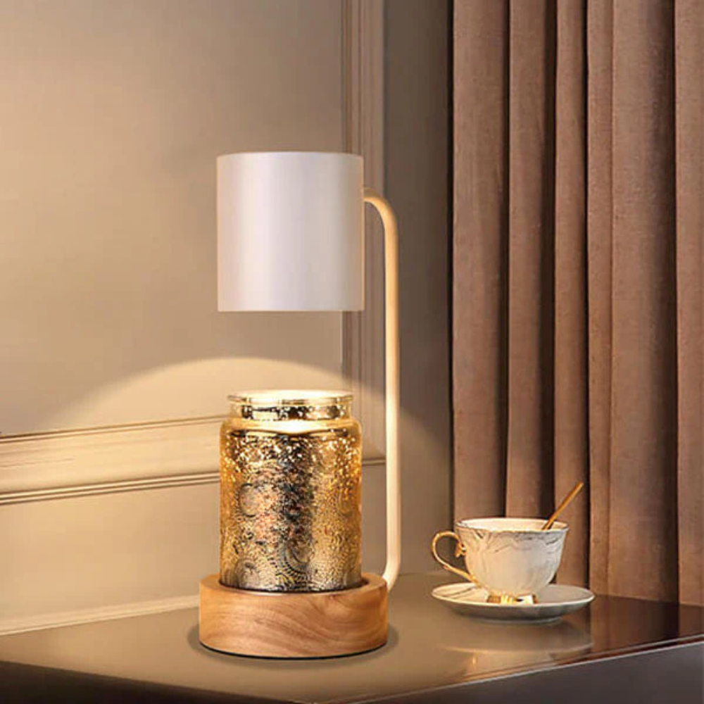 Japanese Minimalist Wood Base Table Lamp with Dimming Function