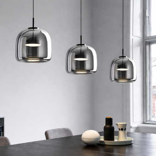 WOMO Drum Blown Glass Pendant Light-WM2145