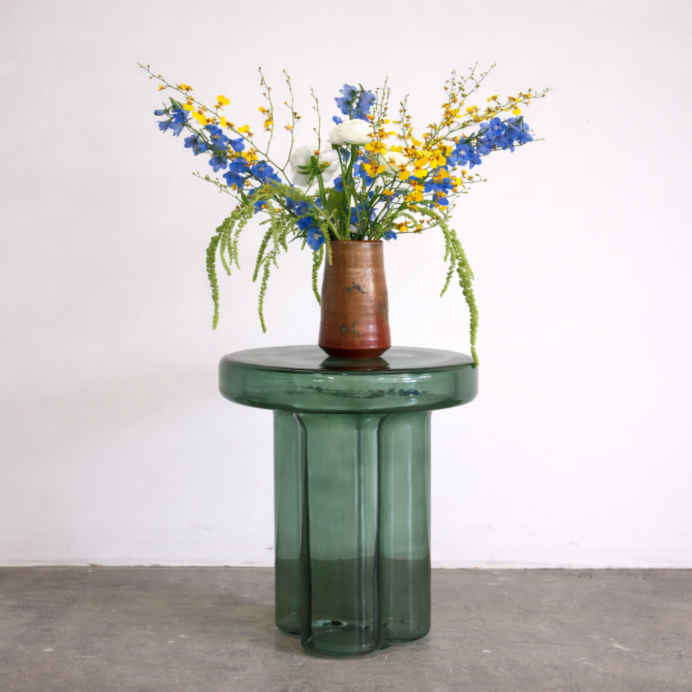 Handcrafted Glass Accent Table