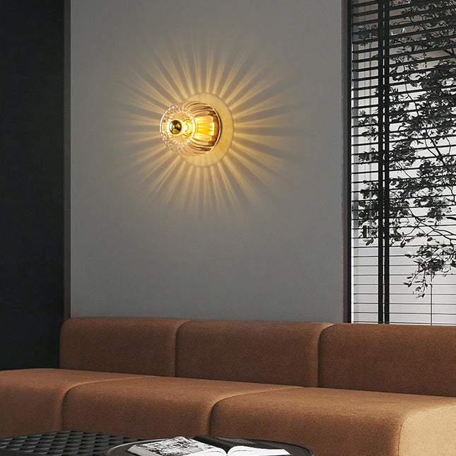 Crystal Sunburst Glow Flush Mount Light
