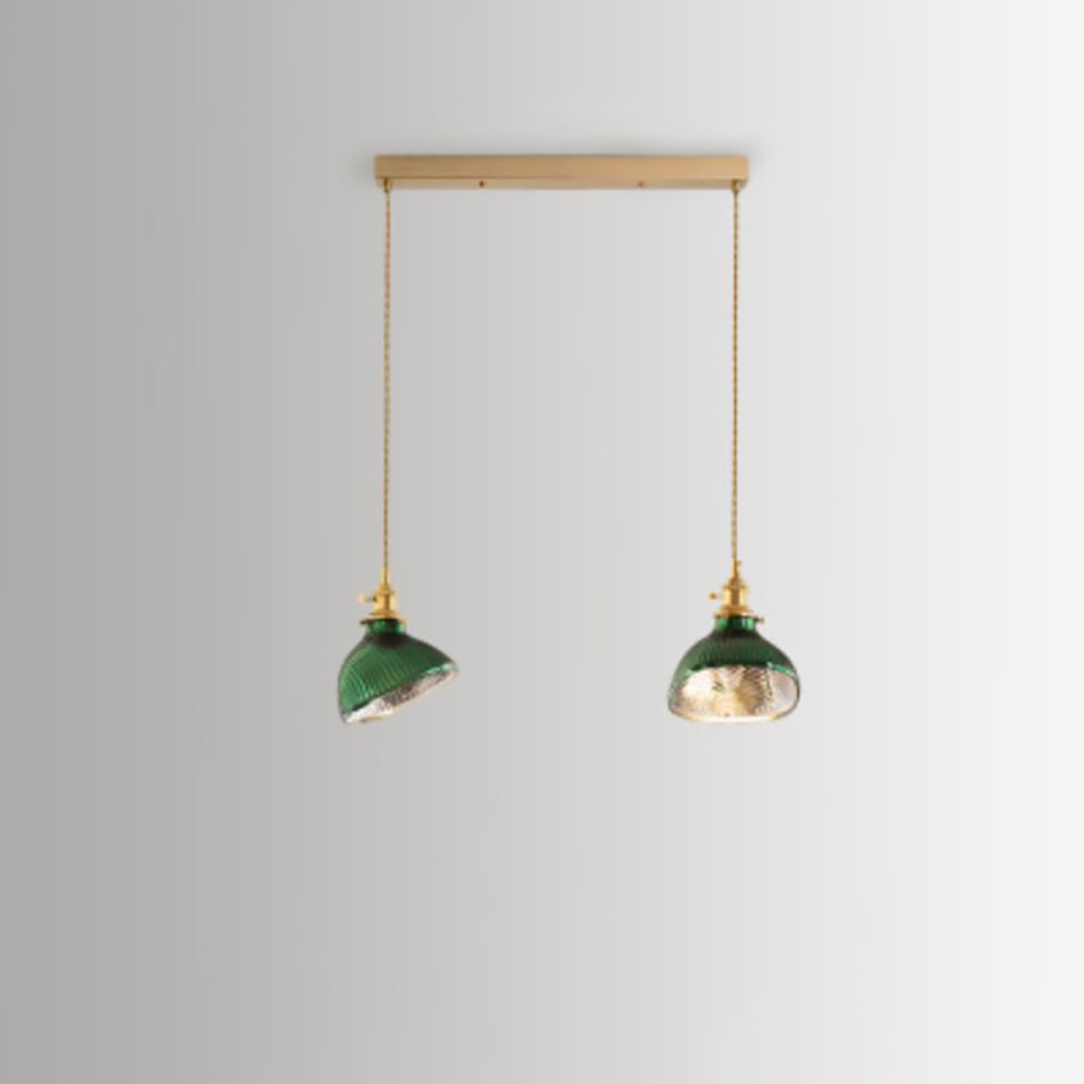 Modern Green Glass Double Pendant Ceiling Light