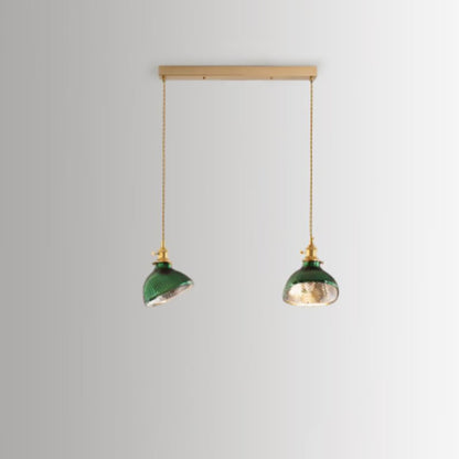 Modern Green Glass Double Pendant Ceiling Light
