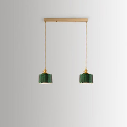 Modern Green Glass Double Pendant Ceiling Light