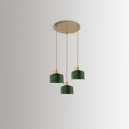 Modern Green Glass Double Pendant Ceiling Light