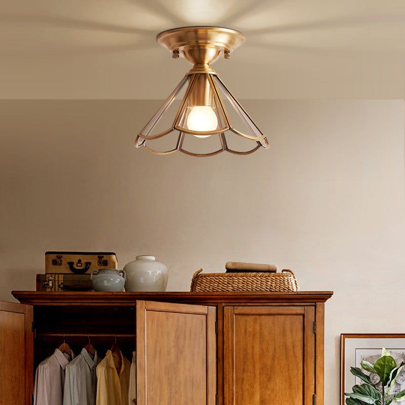 Minimalist Scalloped Glass Flush Mount Light