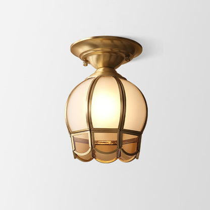 Minimalist Scalloped Glass Flush Mount Light