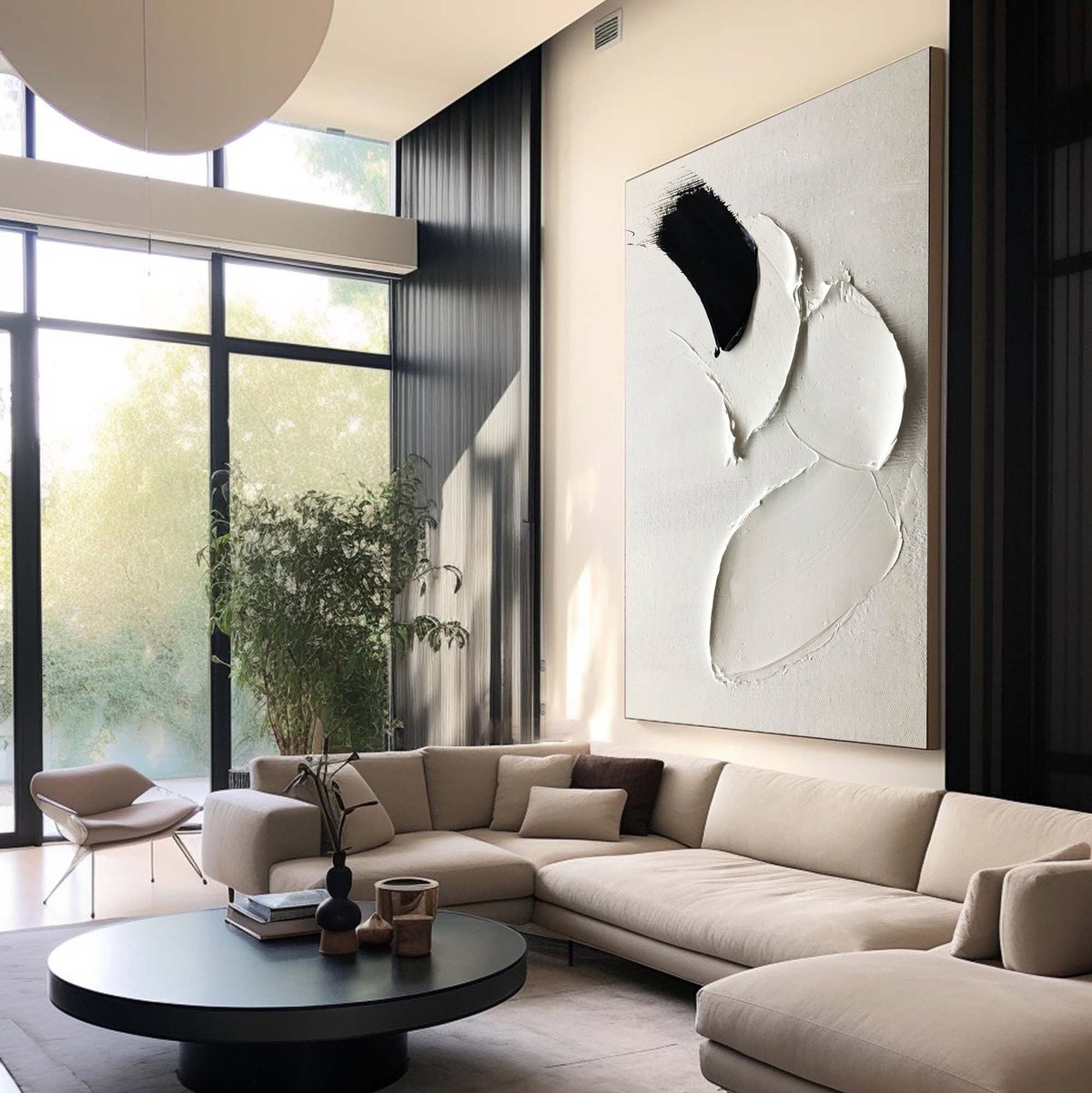Minimalist Sculpted Canvas Painting