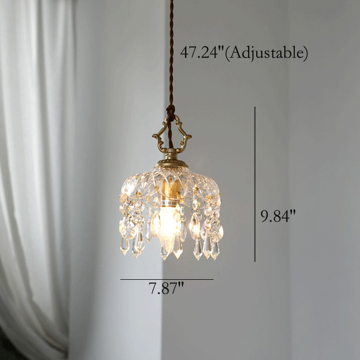 Vintage Crystal Fringe Pendant Light