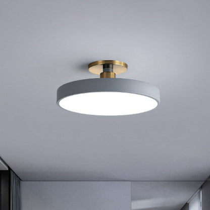 Round Flush Mount Light Nordic Style Acrylic Bedroom LED Semi Flush Ceiling Light