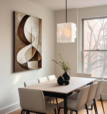 Sculpted Geometric Canvas Painting
